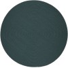 Rhody Solid Poly Teal S034 6 ft. X 6 ft. Round Braided Rug