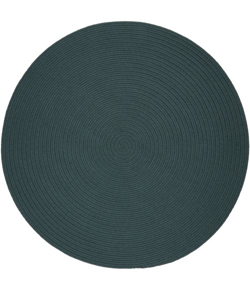 Rhody Solid Poly Teal S034 4 ft. X 4 ft. Round Rug
