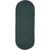 Rhody Solid Poly Teal S034 2 ft. X 6 ft. Oval Runner Braided Rug