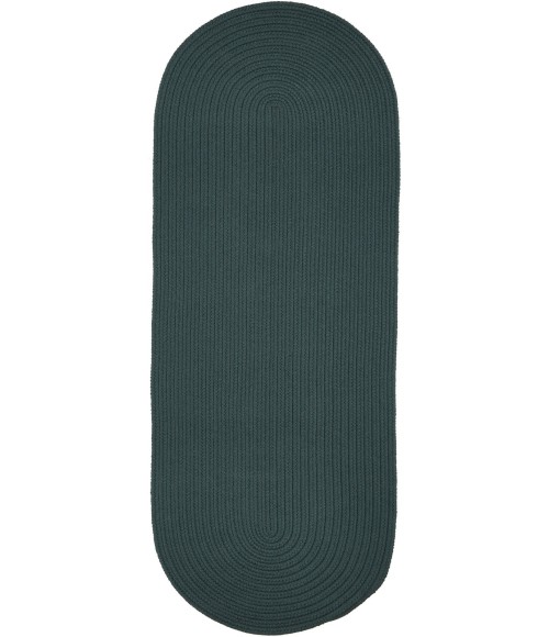 Rhody Solid Poly Teal S034 2 ft. X 6 ft. Oval Runner Rug