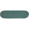 Rhody Solid Poly Teal S034 8 in. X 28 in. Stair Tread Braided Rug