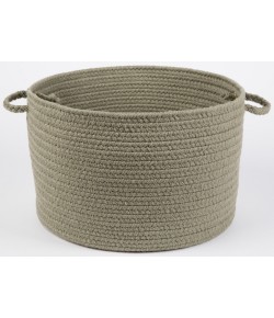 Rhody Solid Poly Moss Green S035 18 in. X 12 in. Basket Braided Rug