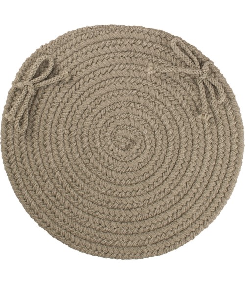 Rhody Solid Poly Moss Green S035 15 in. X 15 in. Chair Pad Rug