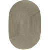 Rhody Solid Poly Moss Green S035 7 ft. X 9 ft. Oval Braided Rug