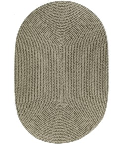 Rhody Solid Poly Moss Green S035 5 ft. X 8 ft. Oval Braided Rug