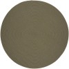 Rhody Solid Poly Moss Green S035 6 ft. X 6 ft. Round Braided Rug