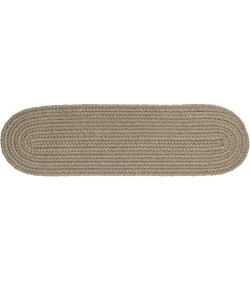 Rhody Solid Poly Moss Green S035 8 in. X 28 in. Stair Tread Set-of-13 Braided Rug