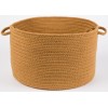 Rhody Solid Poly New Gold S036 18 in. X 12 in. Basket Braided Rug