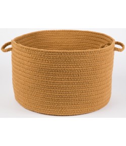 Rhody Solid Poly New Gold S036 18 in. X 12 in. Basket Braided Rug