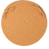 Rhody Solid Poly New Gold S036 15 in. X 15 in. Chair Pad Set-of-4 Braided Rug