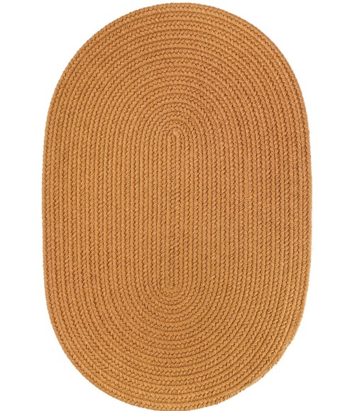 Rhody Solid Poly New Gold S036 10 ft. X 13 ft. Oval Rug