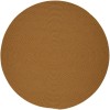 Rhody Solid Poly New Gold S036 4 ft. X 4 ft. Round Braided Rug