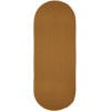 Rhody Solid Poly New Gold S036 2 ft. X 6 ft. Oval Runner Braided Rug