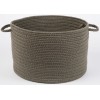 Rhody Solid Poly Moonstone S037 18 in. X 12 in. Basket Braided Rug