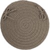 Rhody Solid Poly Moonstone S037 15 in. X 15 in. Chair Pad Set-of-4 Braided Rug