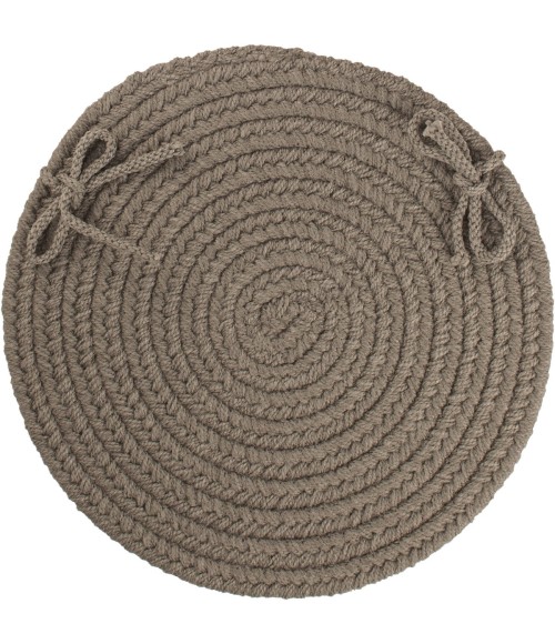 Rhody Solid Poly Moonstone S037 15 in. X 15 in. Chair Pad Rug