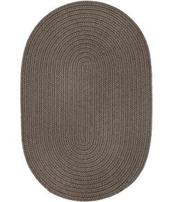 Rhody Solid Poly Moonstone S037 10 ft. X 13 ft. Oval Braided Rug