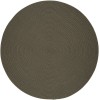 Rhody Solid Poly Moonstone S037 4 ft. X 4 ft. Round Braided Rug