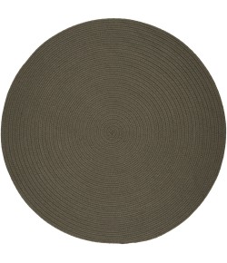 Rhody Solid Poly Moonstone S037 6 ft. X 6 ft. Round Braided Rug