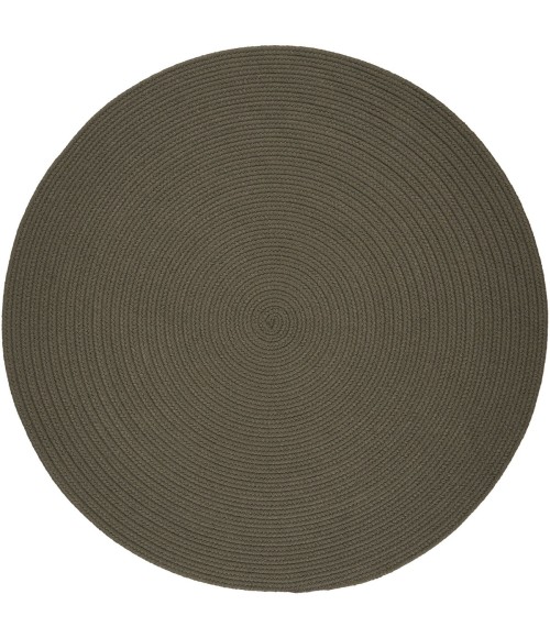 Rhody Solid Poly Moonstone S037 6 ft. X 6 ft. Round Rug