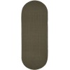 Rhody Solid Poly Moonstone S037 2 ft. X 6 ft. Oval Runner Braided Rug