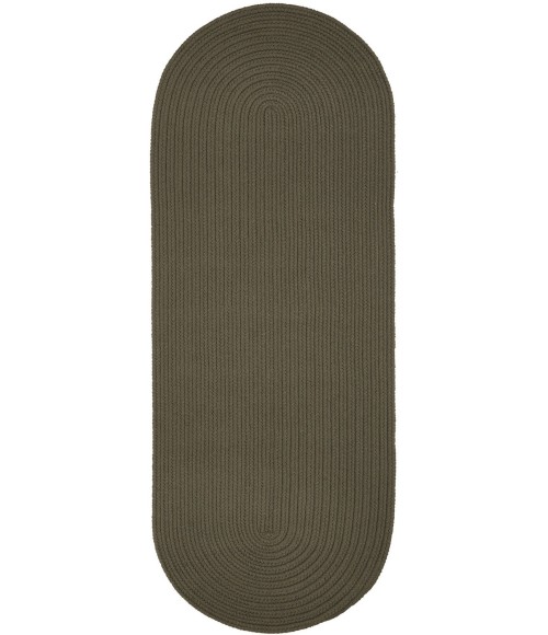 Rhody Solid Poly Moonstone S037 2 ft. X 6 ft. Oval Runner Rug