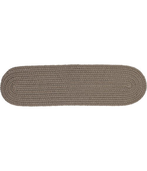 Rhody Solid Poly Moonstone S037 8 in. X 28 in. Stair Tread Set-of-13 Rug