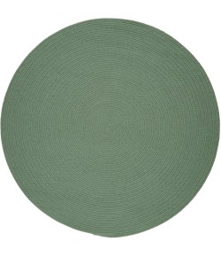 Rhody Solid Poly Celadon S040 6 ft. X 6 ft. Round Braided Rug