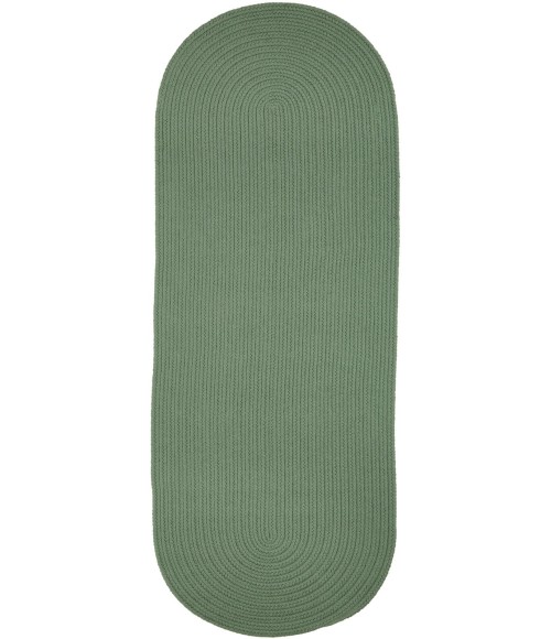 Rhody Solid Poly Celadon S040 2 ft. X 6 ft. Oval Runner Rug