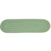 Rhody Solid Poly Celadon S040 8 in. X 28 in. Stair Tread Set-of-13 Braided Rug