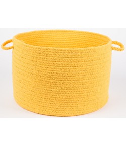 Rhody Solid Poly Daffodil S041 18 in. X 12 in. Basket Braided Rug