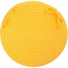 Rhody Solid Poly Daffodil S041 15 in. X 15 in. Chair Pad Set-of-4 Braided Rug
