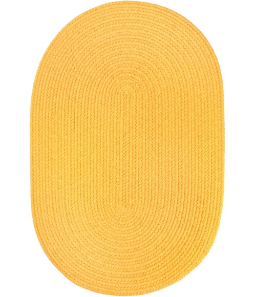 Rhody Solid Poly Daffodil S041 7 ft. X 9 ft. Oval Rug