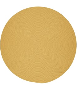 Rhody Solid Poly Daffodil S041 10 ft. X 10 ft. Round Braided Rug