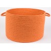 Rhody Solid Poly Mango S042 18 in. X 12 in. Basket Braided Rug