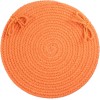 Rhody Solid Poly Mango S042 15 in. X 15 in. Chair Pad Set-of-4 Braided Rug