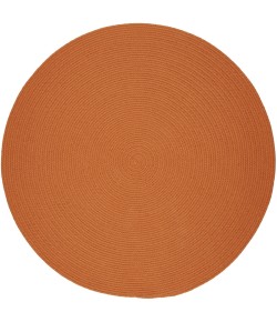Rhody Solid Poly Mango S042 4 ft. X 4 ft. Round Braided Rug