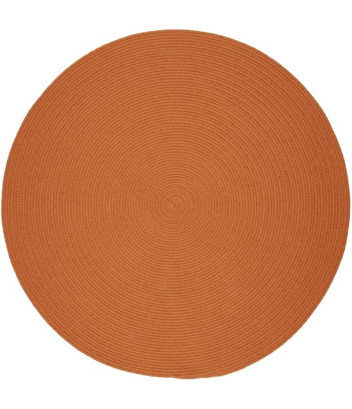 Rhody Solid Poly Mango S042 4 ft. X 4 ft. Round Rug