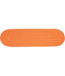 Rhody Solid Poly Mango S042 8 in. X 28 in. Stair Tread Braided Rug