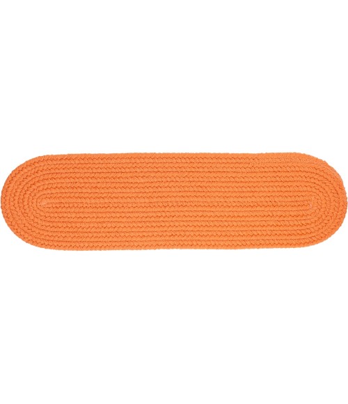 Rhody Solid Poly Mango S042 8 in. X 28 in. Stair Tread Rug