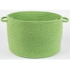 Rhody Solid Poly Key Lime S044 18 in. X 12 in. Basket Braided Rug