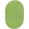 Rhody Solid Poly Key Lime S044 7 ft. X 9 ft. Oval Braided Rug