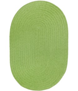 Rhody Solid Poly Key Lime S044 7 ft. X 9 ft. Oval Braided Rug