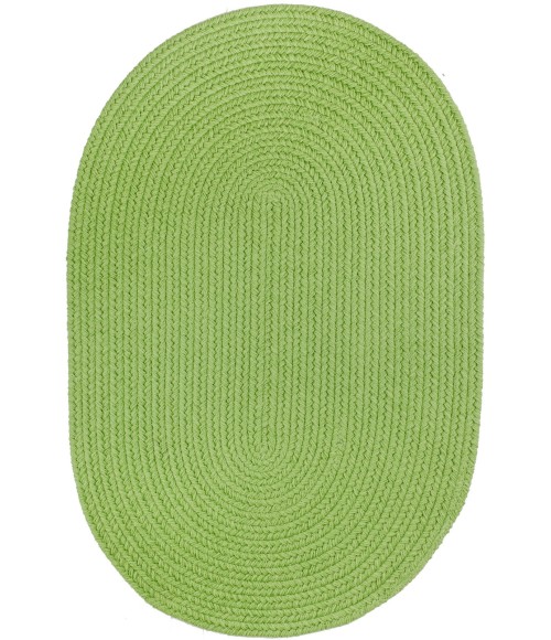 Rhody Solid Poly Key Lime S044 7 ft. X 9 ft. Oval Rug