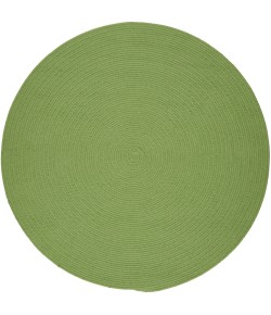 Rhody Solid Poly Key Lime S044 10 ft. X 10 ft. Round Braided Rug
