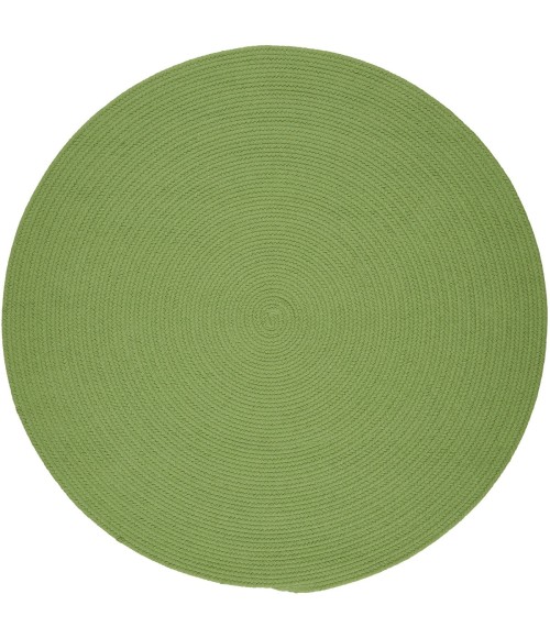 Rhody Solid Poly Key Lime S044 10 ft. X 10 ft. Round Rug