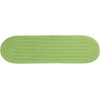 Rhody Solid Poly Key Lime S044 8 in. X 28 in. Stair Tread Set-of-13 Braided Rug