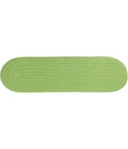 Rhody Solid Poly Key Lime S044 8 in. X 28 in. Stair Tread Braided Rug