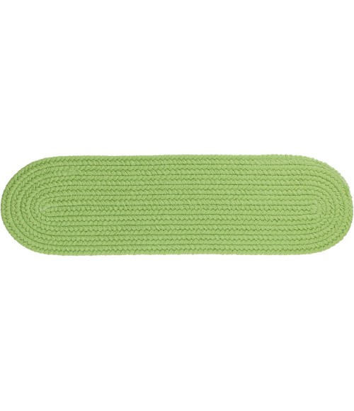 Rhody Solid Poly Key Lime S044 8 in. X 28 in. Stair Tread Rug