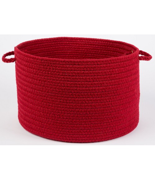 Rhody Solid Poly Brilliant Red S045 18 in. X 12 in. Basket Rug